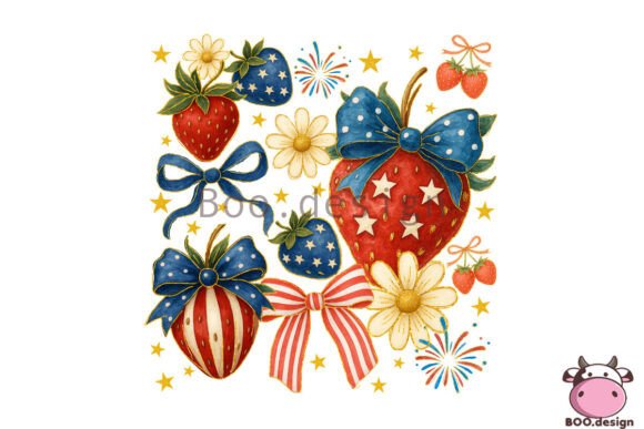 4th of July Strawberry Design: A Fresh Take on Patriotic Graphics