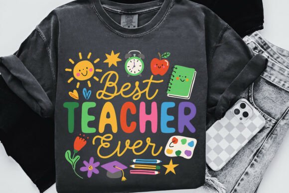 Best Teacher Ever Cute Doodle PNG Design