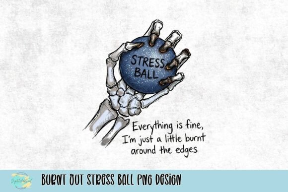Burnt out Stress Ball PNG: A Design Asset with Dark Humor