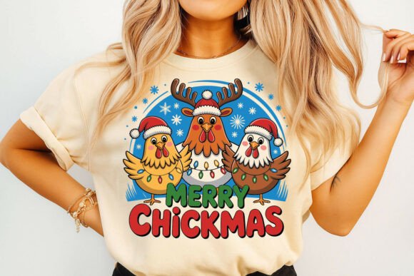 Festive Chicken Trio Christmas Design: A Whimsical Holiday Asset
