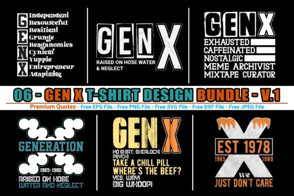 Gen X T-shirt Design Bundle: Retro Style Meets Modern Branding