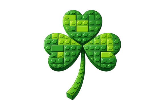 Lucky Shamrock Brick Design: A Modern Graphic Asset