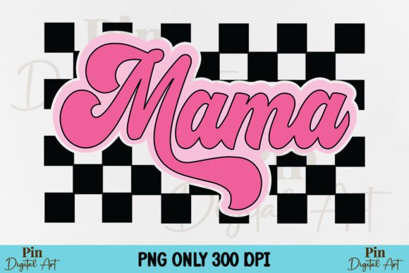 Retro Checkered Mom PNG Design: A Vintage Graphic for Modern Projects