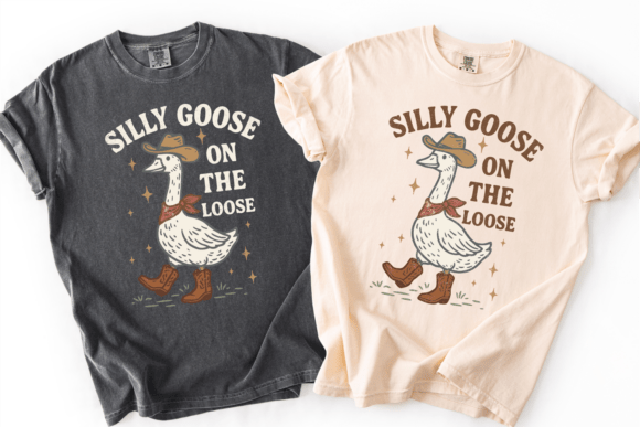 Silly Goose on the Loose: A Fun Western PNG for Your Designs