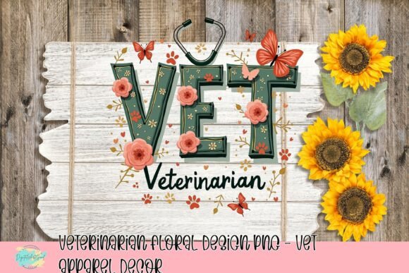 Veterinarian Floral Design PNG: Charming Vet Apparel Decor